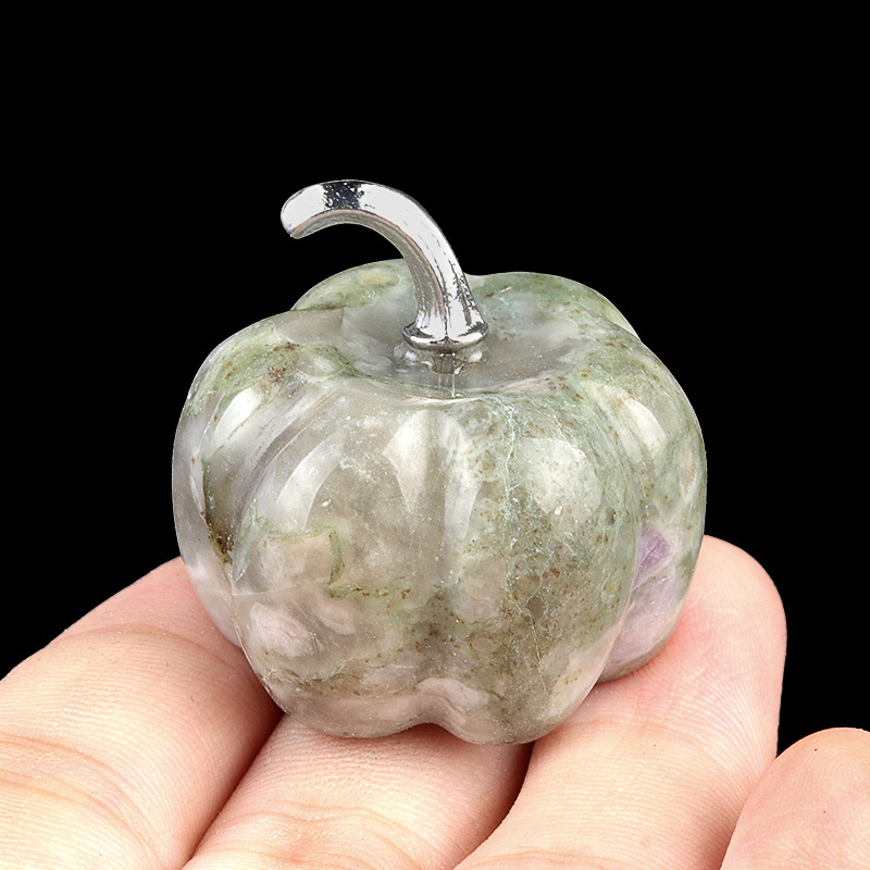 Natural Crystal Pumpkin 30mm Gemstone Carved Table Decoration