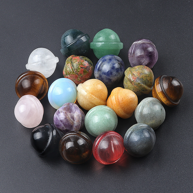 Natural Crystal Mini Planet 20mm Galaxy Carved Gemstone Decorative Ornament
