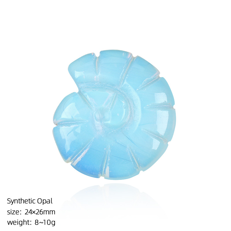 Natural Crystal Sea Shell - Double-Sided Carved Snail Shaped Home Decor for Miniature Scene with No Hole