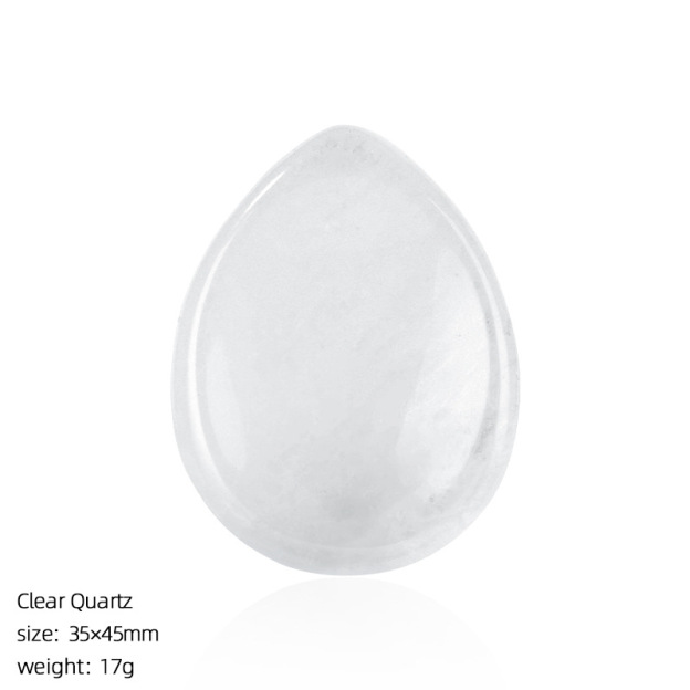 Natural Stone Thumb Worry Stone Teardrop Palm Massage Stone Grooved Crystal Pocket Stone Stress Relief Meditation Healing Stone