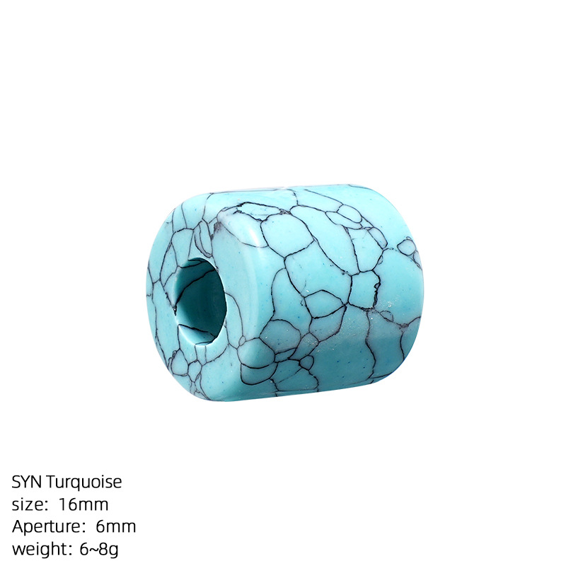Natural Stone Cylinder Large Hole Beads, 16mm Crystal Agate Barrel Loose Beads with 6mm Hole for DIY Bracelets, Necklaces and Jewelry Accessories