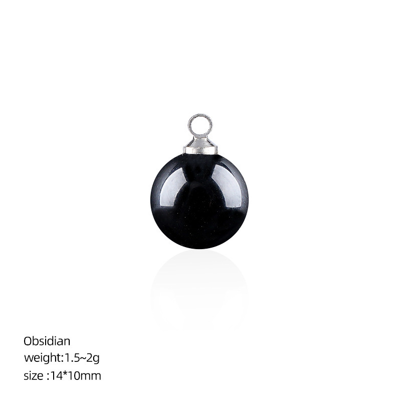 Natural Stone Round Ball Pendant Charm, 10mm Sphere Pendant for DIY Necklace Bracelet Earrings Craft Accessories