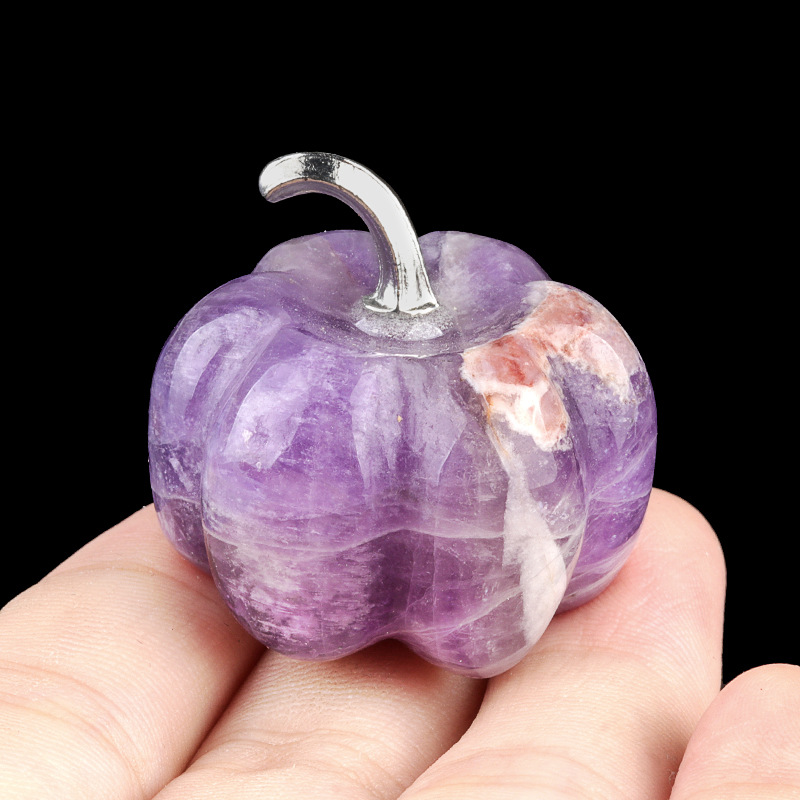 Natural Crystal Pumpkin 30mm Gemstone Carved Table Decoration