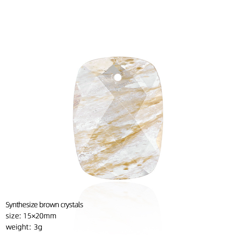 Natural Stone Faceted Rectangle Pendant Charm for DIY Necklace Bracelet Earrings Hair Accessories Craft Pendant