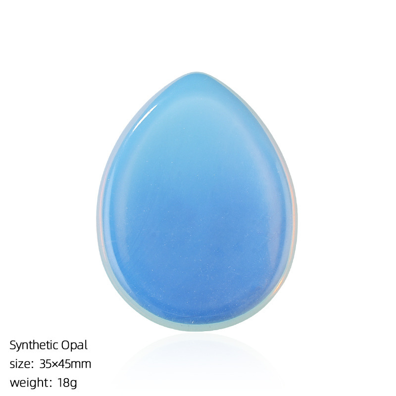 Natural Stone Thumb Worry Stone Teardrop Palm Massage Stone Grooved Crystal Pocket Stone Stress Relief Meditation Healing Stone