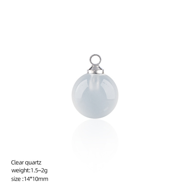 Natural Stone Round Ball Pendant Charm, 10mm Sphere Pendant for DIY Necklace Bracelet Earrings Craft Accessories