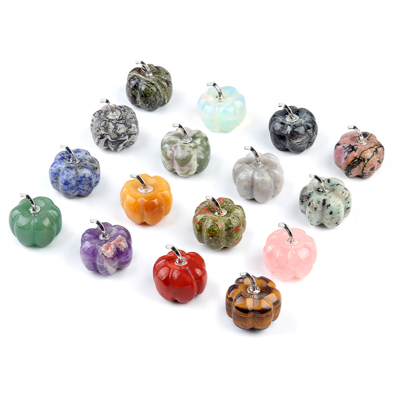 Natural Crystal Pumpkin 30mm Gemstone Carved Table Decoration