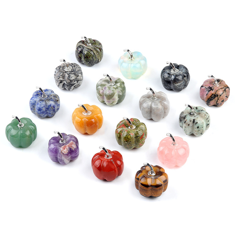 Natural Crystal Pumpkin 30mm Gemstone Carved Table Decoration