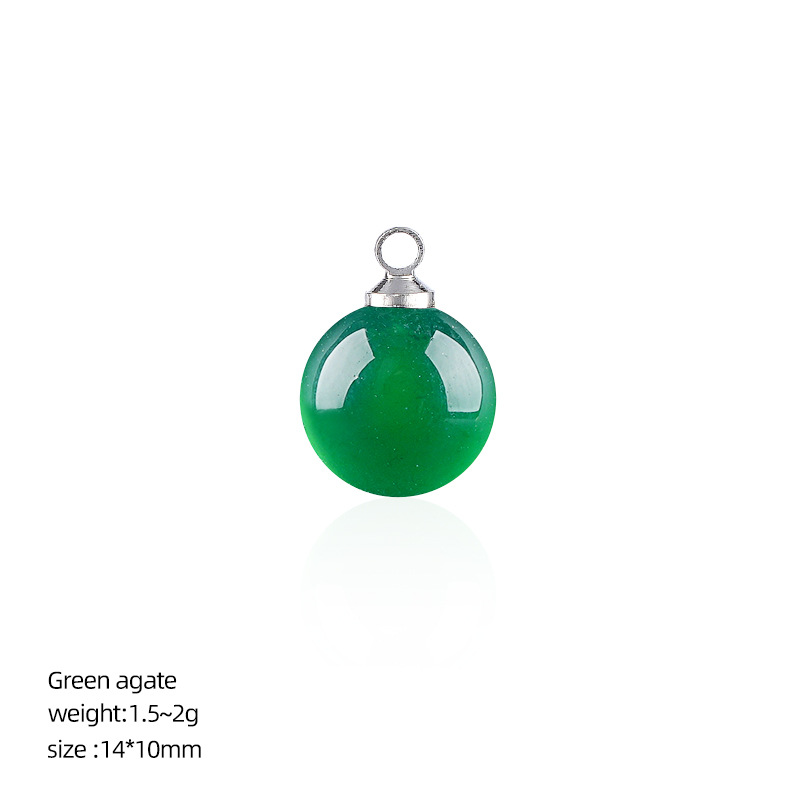 Natural Stone Round Ball Pendant Charm, 10mm Sphere Pendant for DIY Necklace Bracelet Earrings Craft Accessories