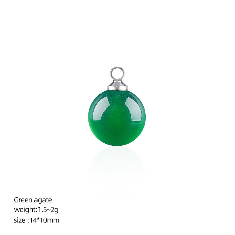 Natural Stone Round Ball Pendant Charm, 10mm Sphere Pendant for DIY Necklace Bracelet Earrings Craft Accessories