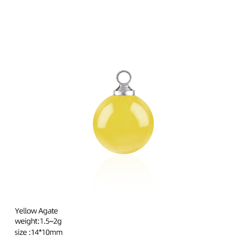 Natural Stone Round Ball Pendant Charm, 10mm Sphere Pendant for DIY Necklace Bracelet Earrings Craft Accessories