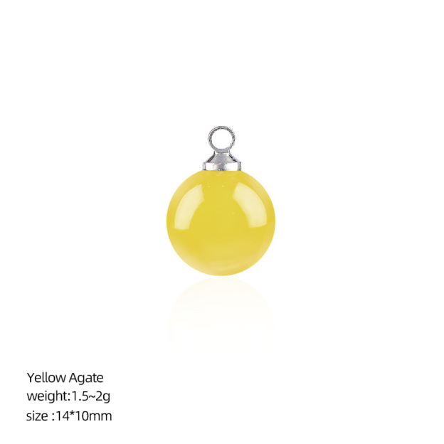 Natural Stone Round Ball Pendant Charm, 10mm Sphere Pendant for DIY Necklace Bracelet Earrings Craft Accessories