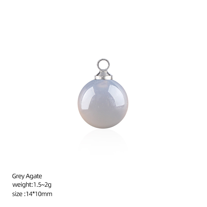 Natural Stone Round Ball Pendant Charm, 10mm Sphere Pendant for DIY Necklace Bracelet Earrings Craft Accessories