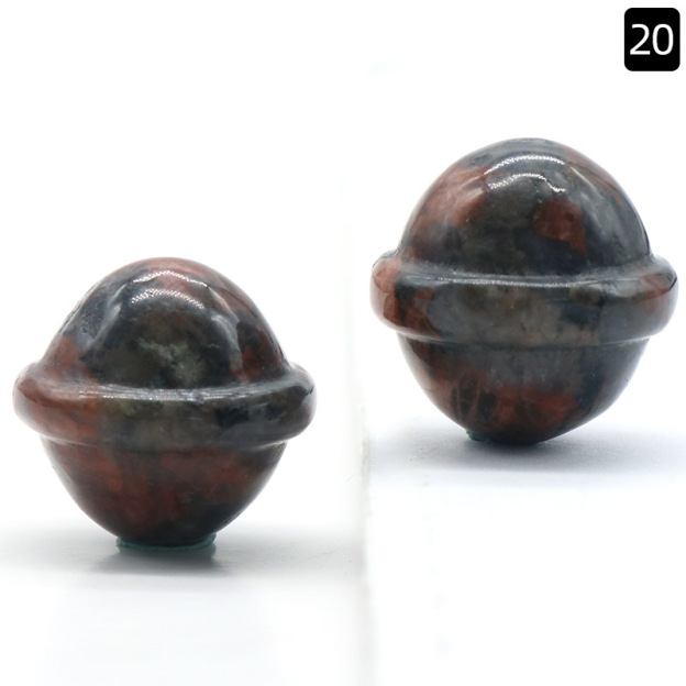 Natural Crystal Mini Planet 20mm Galaxy Carved Gemstone Decorative Ornament