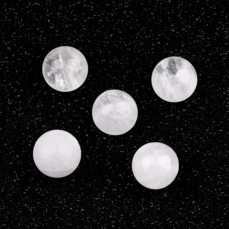 Natural Stone Half Drilled Round Beads, 12mm Crystal Agate Semi Hole Loose Beads for DIY Earrings Stud Jewelry Making and Inlay Accessories