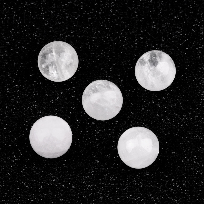 Natural Stone Half Drilled Round Beads, 12mm Crystal Agate Semi Hole Loose Beads for DIY Earrings Stud Jewelry Making and Inlay Accessories