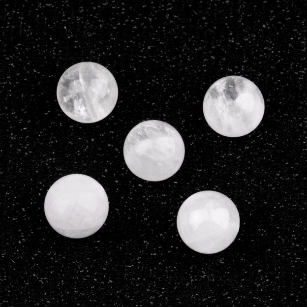 Natural Stone Half Drilled Round Beads, 12mm Crystal Agate Semi Hole Loose Beads for DIY Earrings Stud Jewelry Making and Inlay Accessories