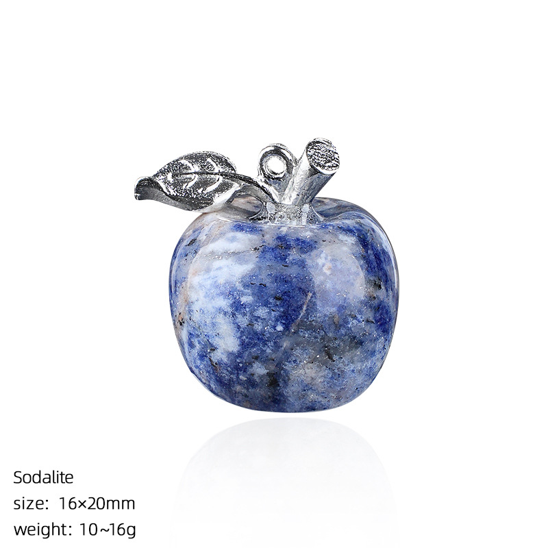 Crystal Fruit Pendant with Leaf, Multi-Color Stone Charm for DIY Necklace or Craft Projects