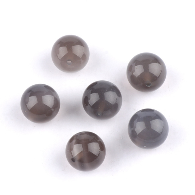 Natural Stone Half Drilled Round Beads, 12mm Crystal Agate Semi Hole Loose Beads for DIY Earrings Stud Jewelry Making and Inlay Accessories