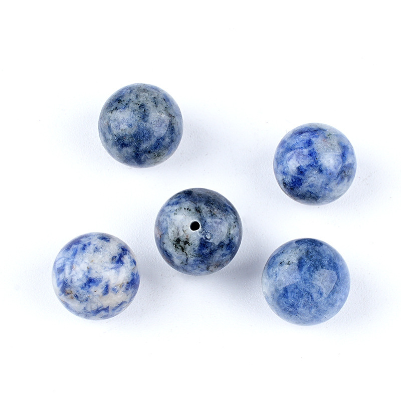 Natural Stone Half Drilled Round Beads, 12mm Crystal Agate Semi Hole Loose Beads for DIY Earrings Stud Jewelry Making and Inlay Accessories
