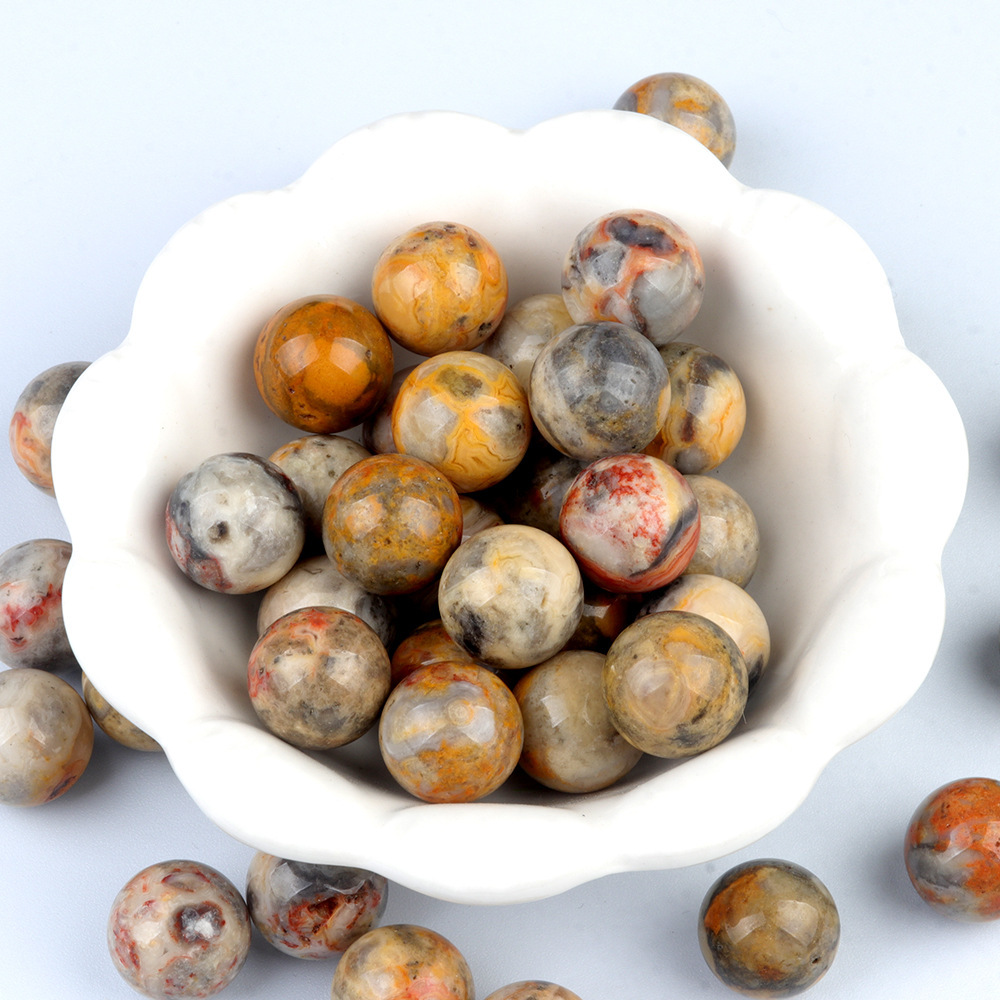 Natural Crystal Sphere Bead, 16mm No Hole Round Stone Bead for DIY Jewelry Making, Display Decor and Handmade Accessory Projects
