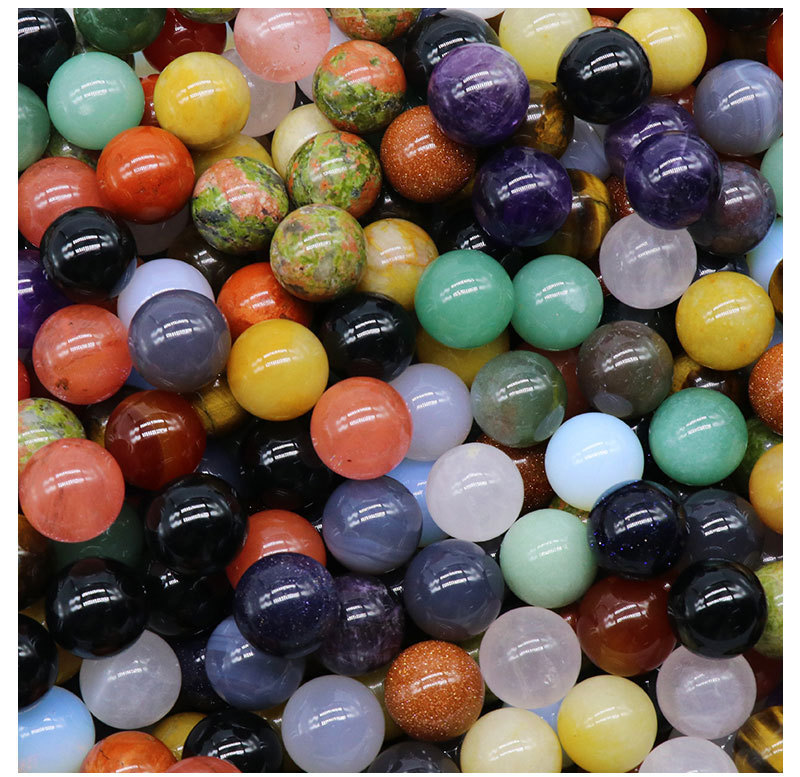 Natural Crystal Sphere Bead, 16mm No Hole Round Stone Bead for DIY Jewelry Making, Display Decor and Handmade Accessory Projects