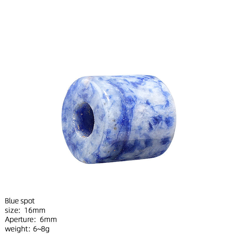 Natural Stone Cylinder Large Hole Beads, 16mm Crystal Agate Barrel Loose Beads with 6mm Hole for DIY Bracelets, Necklaces and Jewelry Accessories