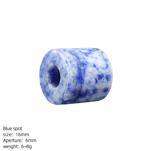 Natural Stone Cylinder Large Hole Beads, 16mm Crystal Agate Barrel Loose Beads with 6mm Hole for DIY Bracelets, Necklaces and Jewelry Accessories
