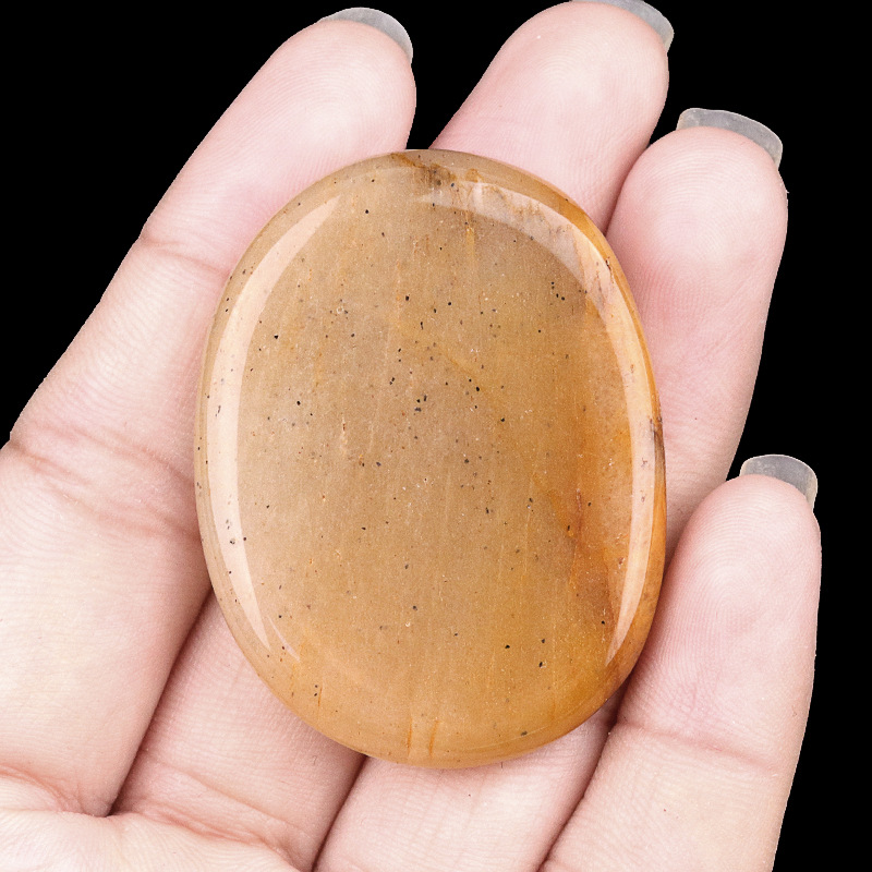 Natural Stone Oval Worry Thumb Stone Palm Relaxation Massage Pocket Stone Smooth Polished Oval Comfort Stone