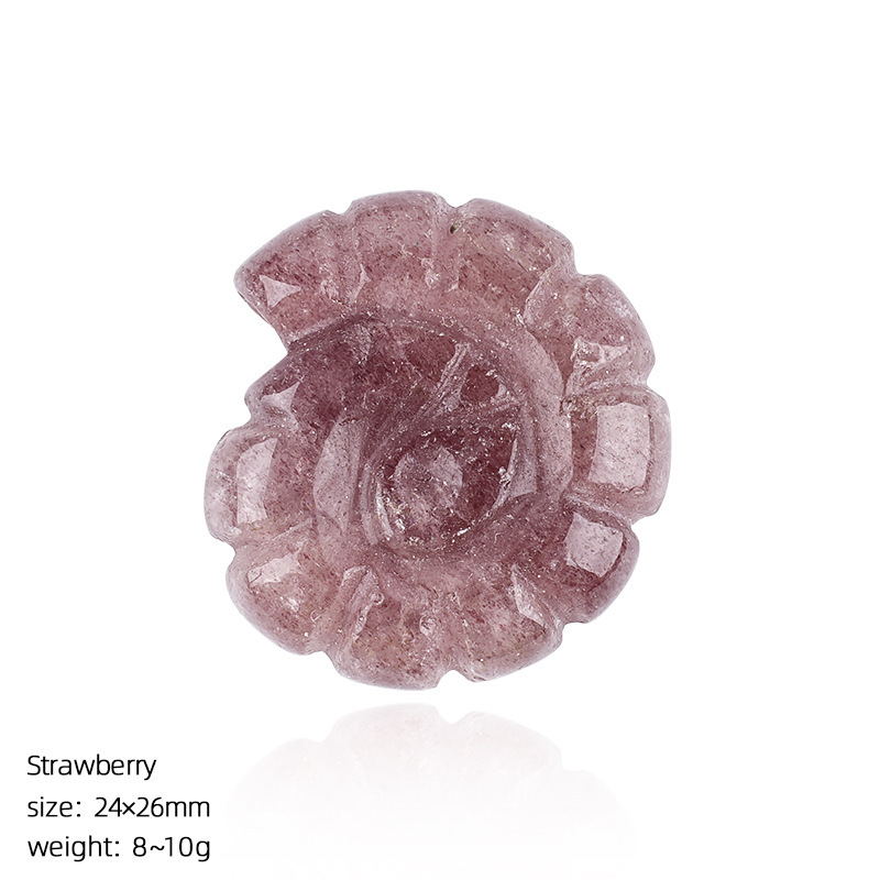 Natural Crystal Sea Shell Carved Snail Shape - Home Decor Miniature Scene Ornament