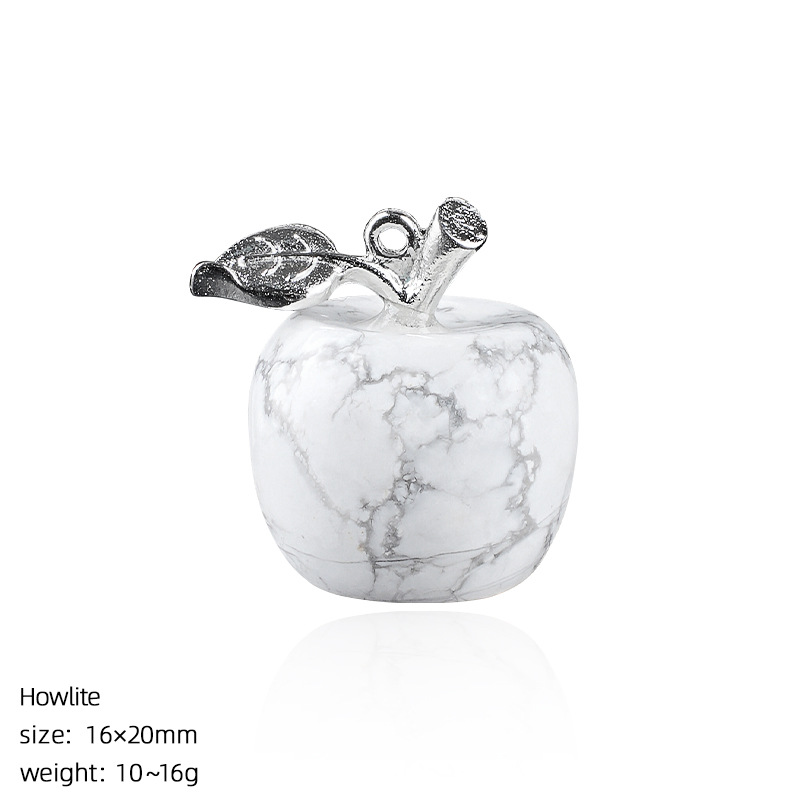 Crystal Fruit Pendant with Leaf, Multi-Color Stone Charm for DIY Necklace or Craft Projects