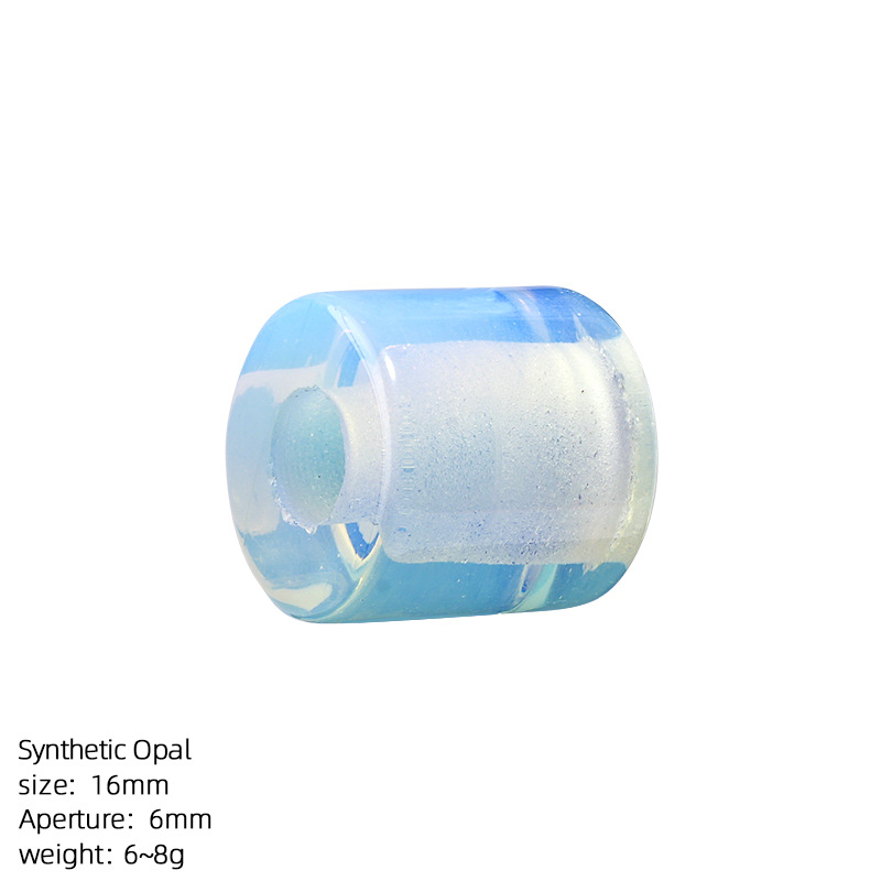 Natural Stone Cylinder Large Hole Beads, 16mm Crystal Agate Barrel Loose Beads with 6mm Hole for DIY Bracelets, Necklaces and Jewelry Accessories