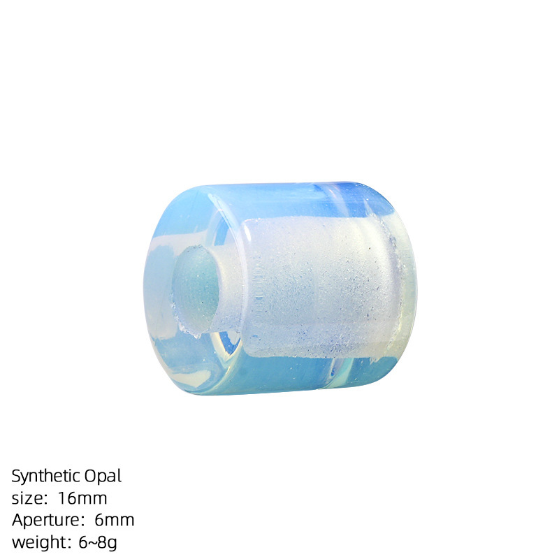 Natural Stone Cylinder Large Hole Beads, 16mm Crystal Agate Barrel Loose Beads with 6mm Hole for DIY Bracelets, Necklaces and Jewelry Accessories