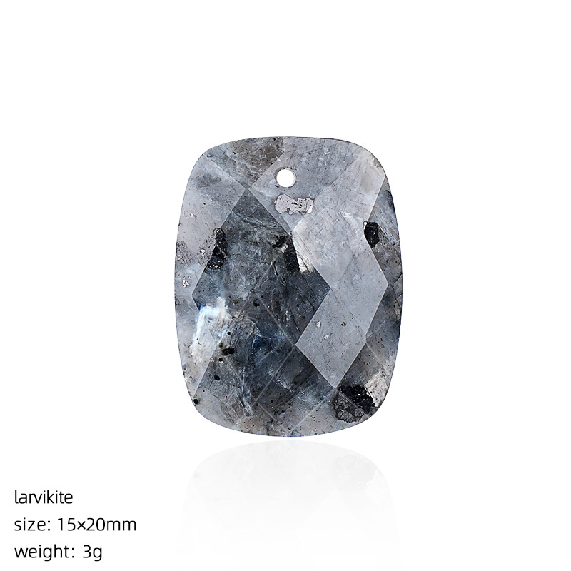 Natural Stone Faceted Rectangle Pendant Charm for DIY Necklace Bracelet Earrings Hair Accessories Craft Pendant