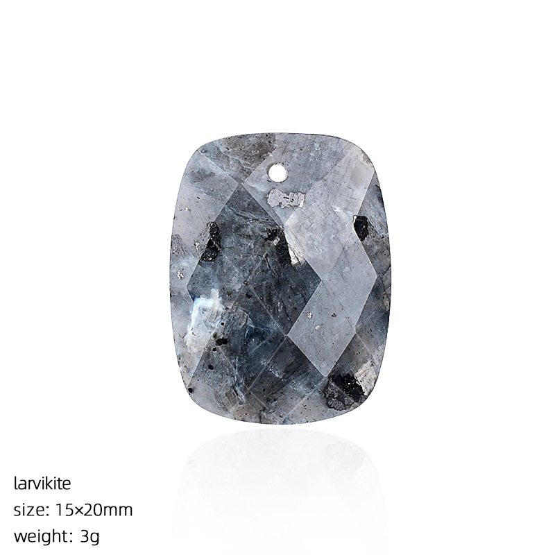 Natural Stone Faceted Rectangle Pendant Charm for DIY Necklace Bracelet Earrings Hair Accessories Craft Pendant