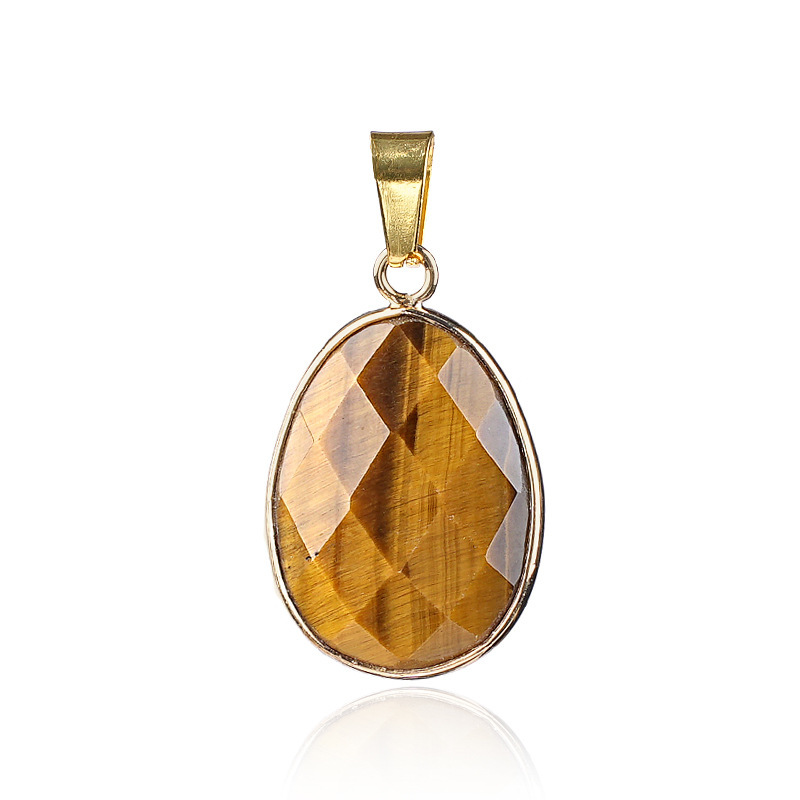 Elegant Oval-Shaped Crystal Pendant with Double Facet Copper Edge Necklace for Fashion