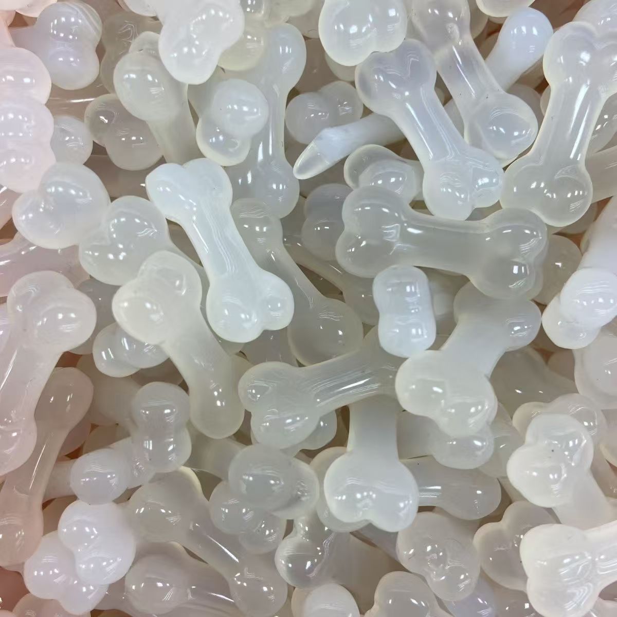 Icy White Chalcedony Bone Pendant, Natural Translucent Agate Dog Bone Charm for Necklace DIY Jewelry Making Gift