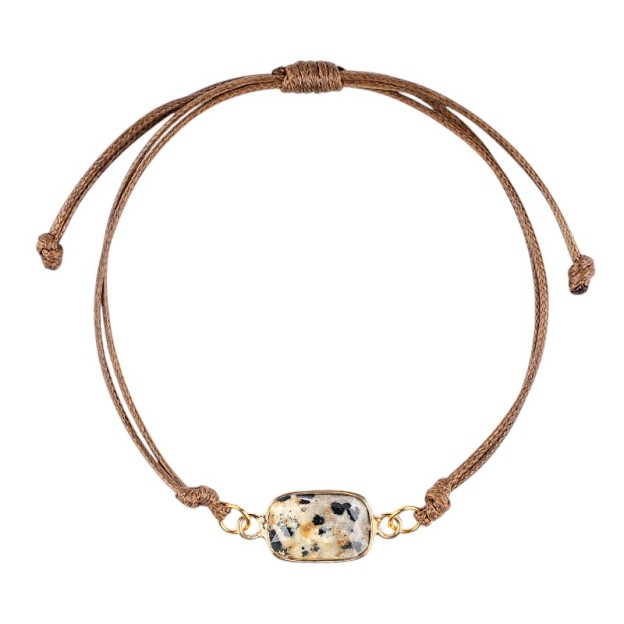 Natural Crystal Faceted Rectangle Bracelet, Adjustable Handwoven Cord for Daily Wear, DIY Jewelry, Personalized Gift