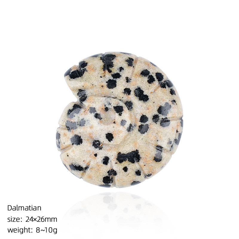 Natural Crystal Sea Shell - Double-Sided Carved Snail Shaped Home Decor for Miniature Scene with No Hole