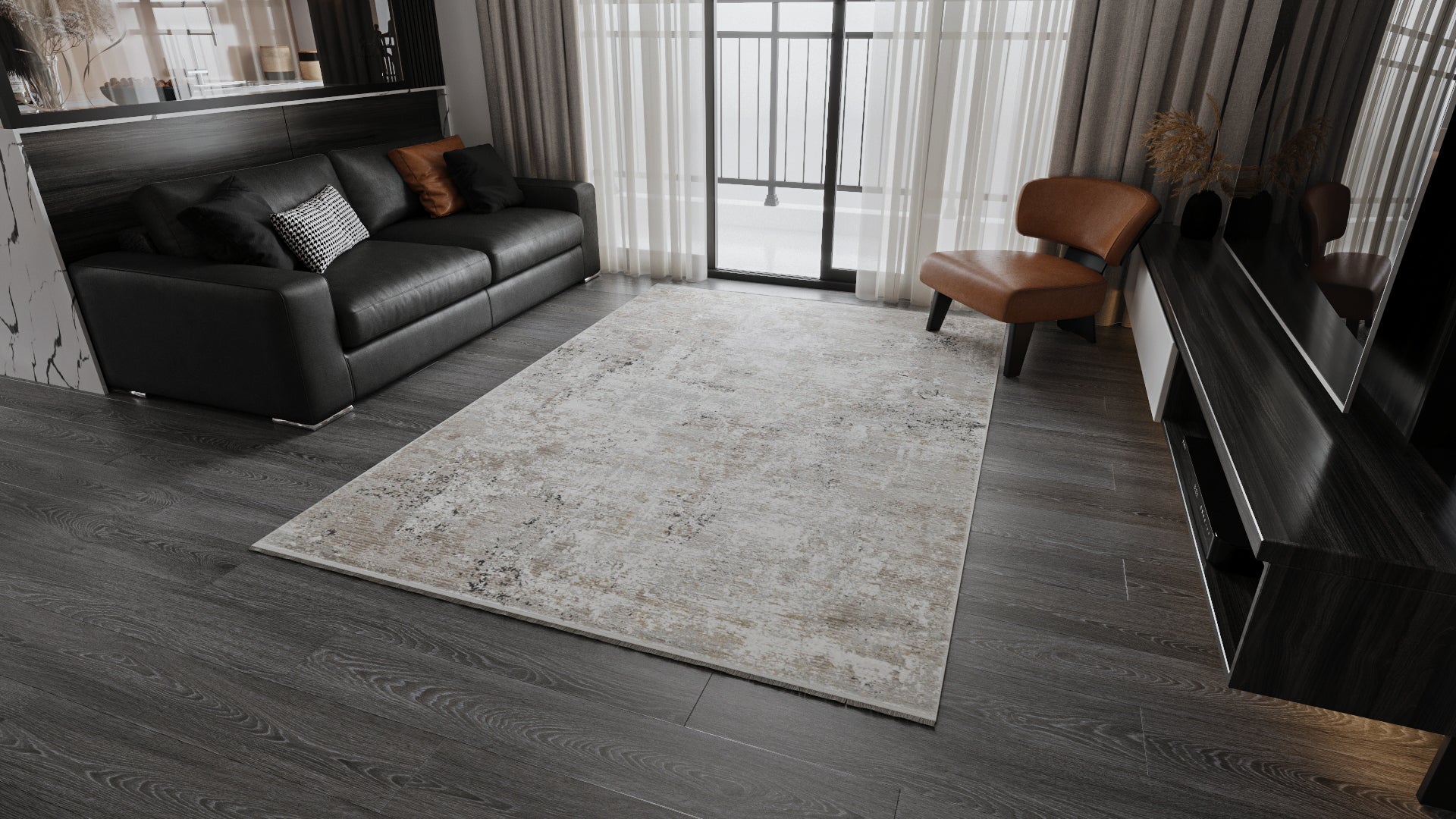 Serene Tides Neutral Abstract Rug