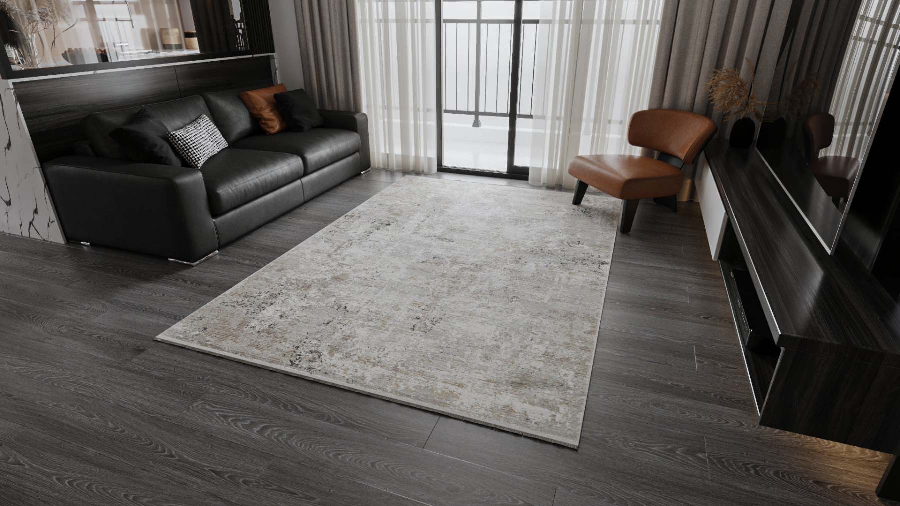 Serene Tides Neutral Abstract Rug