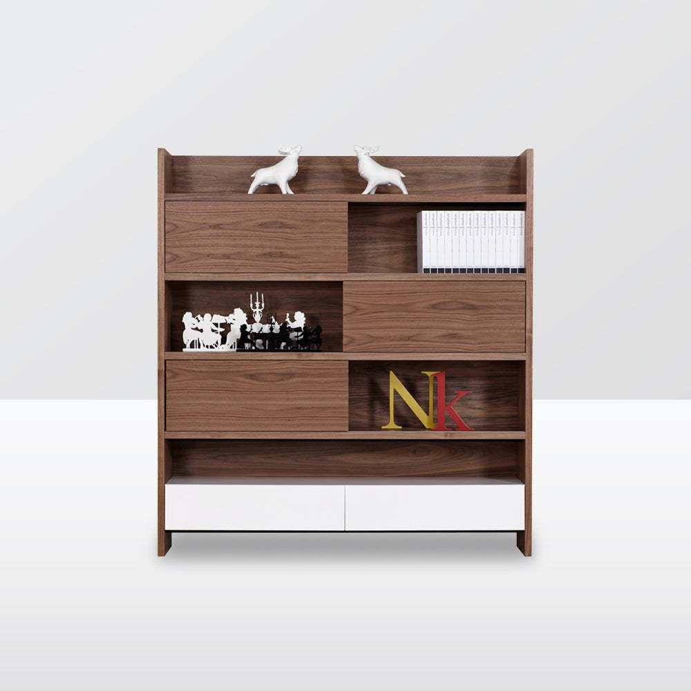 Songdream Swing Bookcase Natural Walnut And White