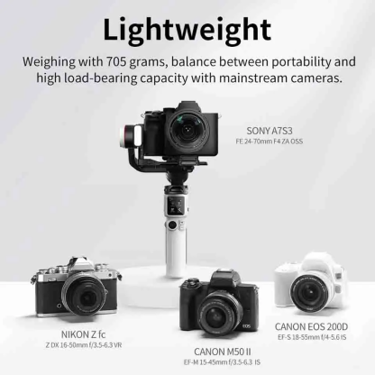 【 Do Brasil】ZHIYUN CRANE M 3S Camera Gimbal Stabilizer - 3-Axis Anti-Shake Smart Follow  for Camera/Phone Vlog Live Streaming