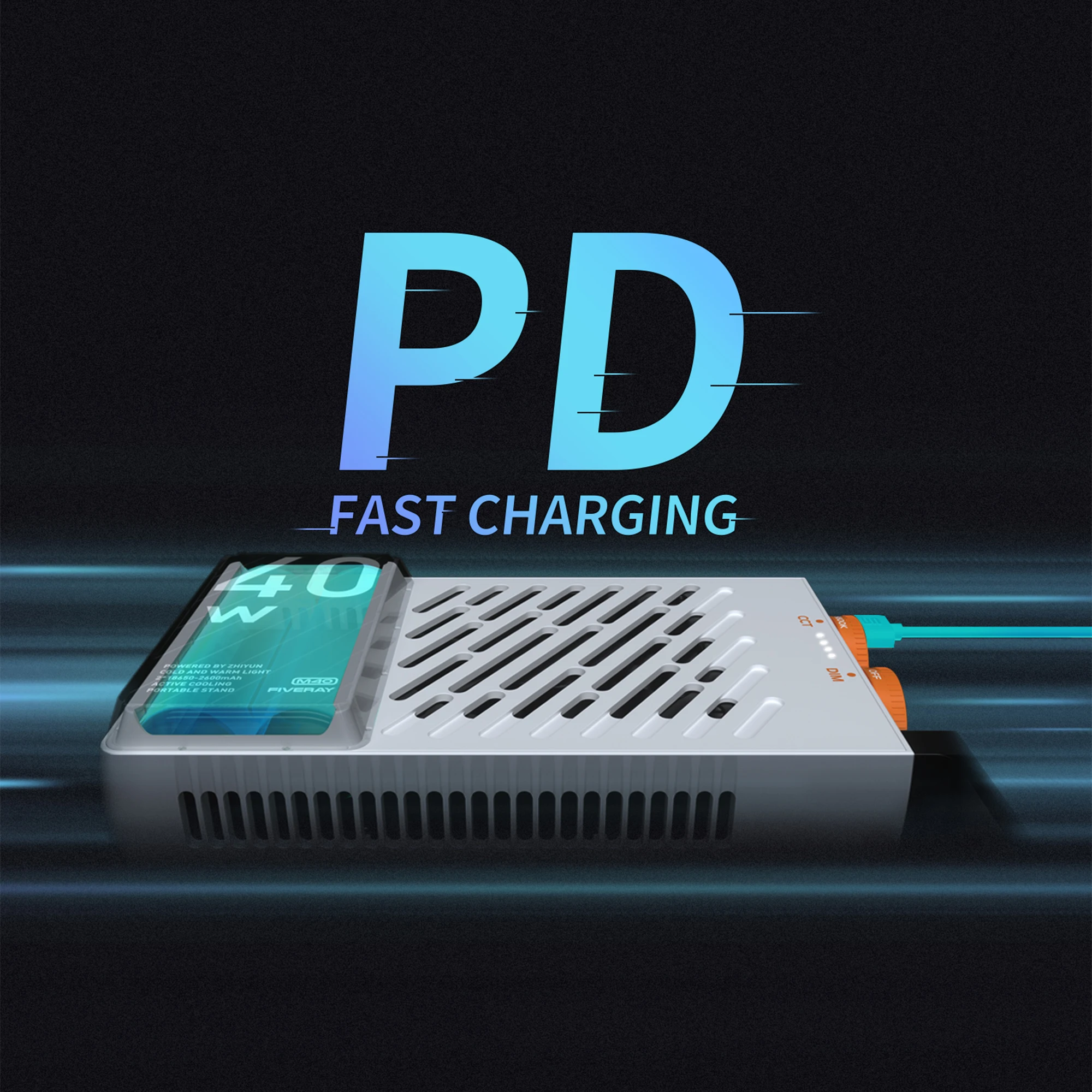 【Do Brasil】ZHIYUN FIVERAY M40 40W Lâmpada LED Luz de preenchimento Luz de bolso portátil Foto Lâmpada de vídeo Luz de preenchimento Iluminação fotográfica