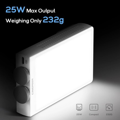 【Do Brasil】ZHIYUN CINEPEER CM25 25W Luz LED portátil de bolso para vídeo Luz bicolor para foto Luz de preenchimento Iluminação para fotografia