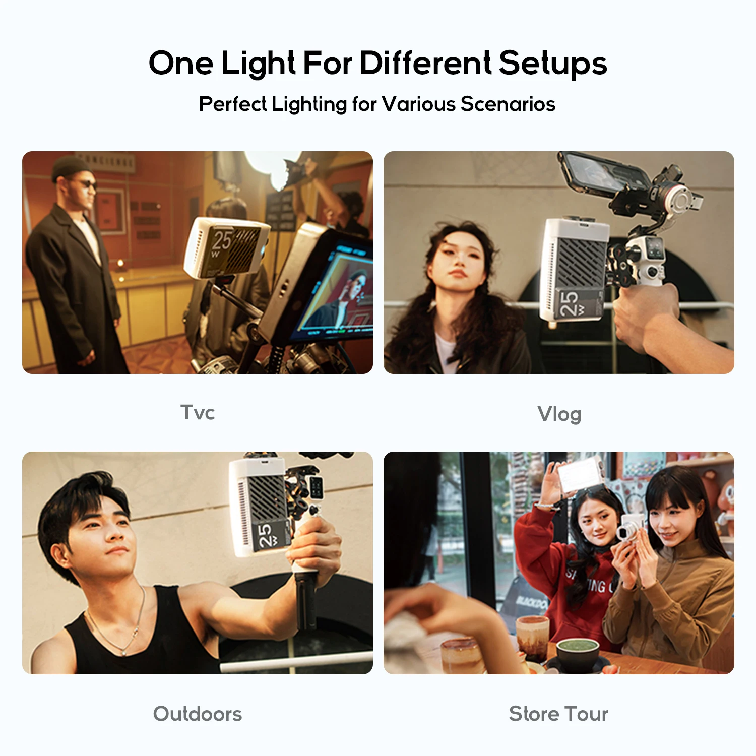 【Do Brasil】ZHIYUN CINEPEER CM25 25W Luz LED portátil de bolso para vídeo Luz bicolor para foto Luz de preenchimento Iluminação para fotografia