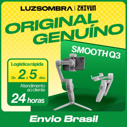 【 Do Brasil】ZHIYUN SMOOTH Q3 Smartphones Gimbal Estabilizador portátil de 3 eixos para iPhone Android Smartphone Vlog Vídeo ao vivo