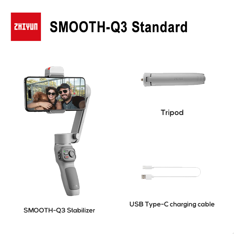 【 Do Brasil】ZHIYUN SMOOTH Q3 Smartphones Gimbal 3-Axis Handheld Stabilizer for iPhone Android Smartphone Vlog Live Video