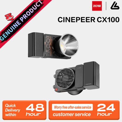 【Do Brasil】ZHIYUN CINEPEER CX100 100W Luz de vídeo de bolso portátil LED COB Luz de preenchimento para fotos Iluminação fotográfica
