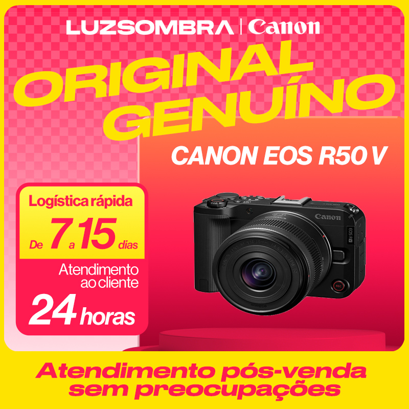Canon R50 V câmera e lentes kit